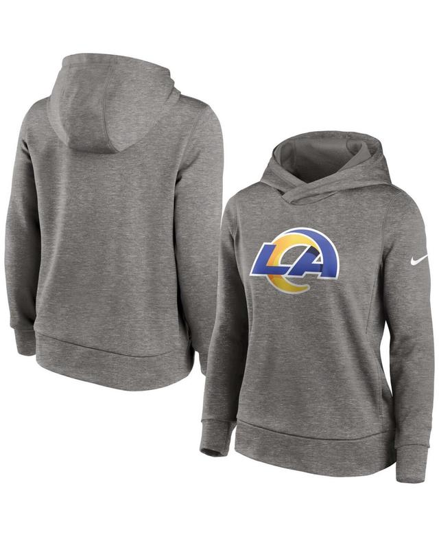 Womens Heathered Charcoal Los Angeles Rams Performance Pullover Hoodie Product Image