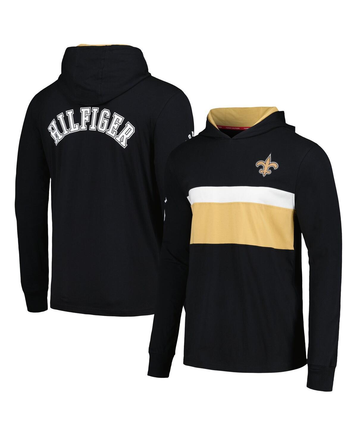 Mens Tommy Hilfiger Black New Orleans Saints Morgan Long Sleeve Hoodie T-Shirt Product Image