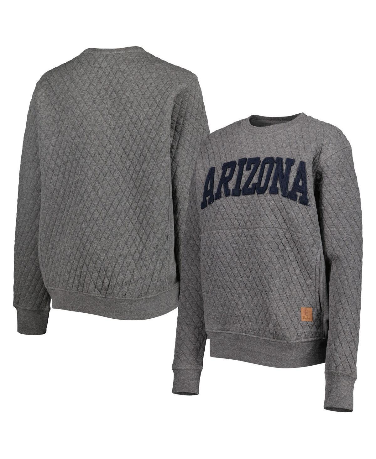 Womens Pressbox Heather Charcoal Arizona Wildcats Moose Quilted Pullover Sweatshirt Product Image