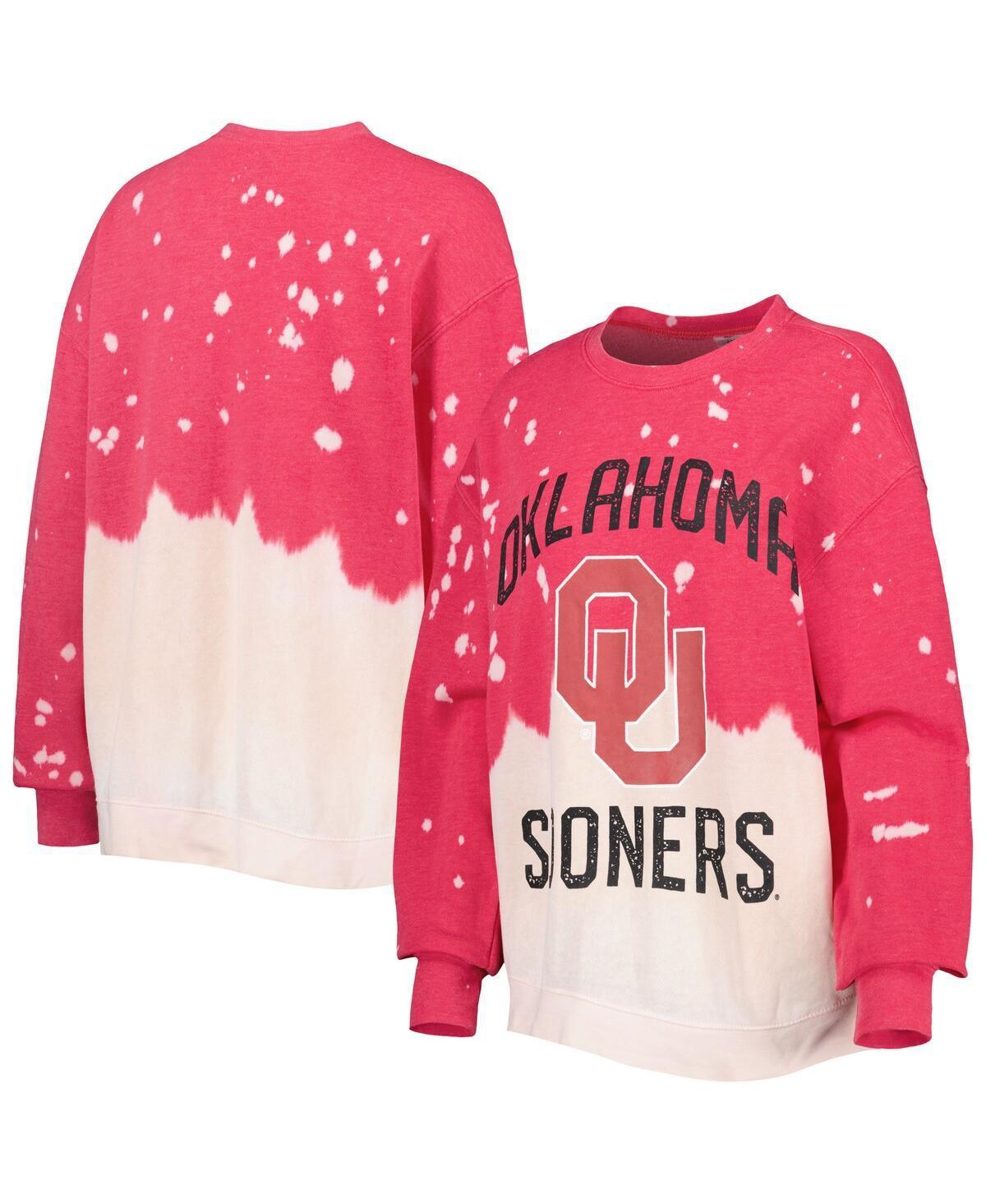 Womens Gameday Couture Crimson Oklahoma Sooners Twice As Nice Faded Dip-Dye Pullover Sweatshirt Product Image