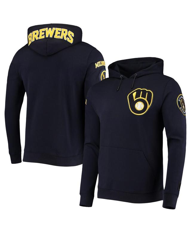 Mens Navy Milwaukee Brewers Team Logo Pullover Hoodie Product Image