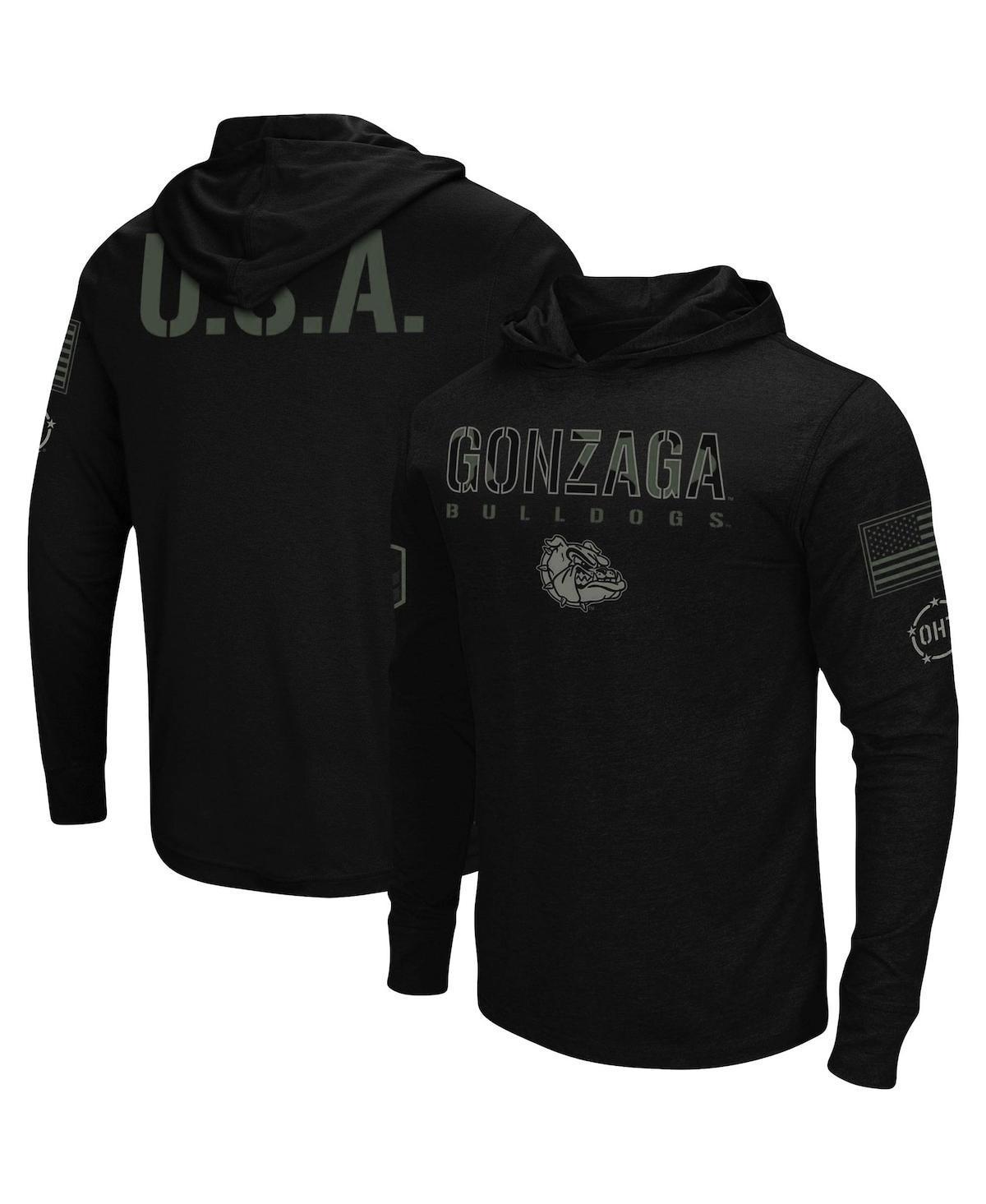 Mens Colosseum Black Gonzaga Bulldogs OHT Military Appreciation Hoodie Long Sleeve T-Shirt Product Image