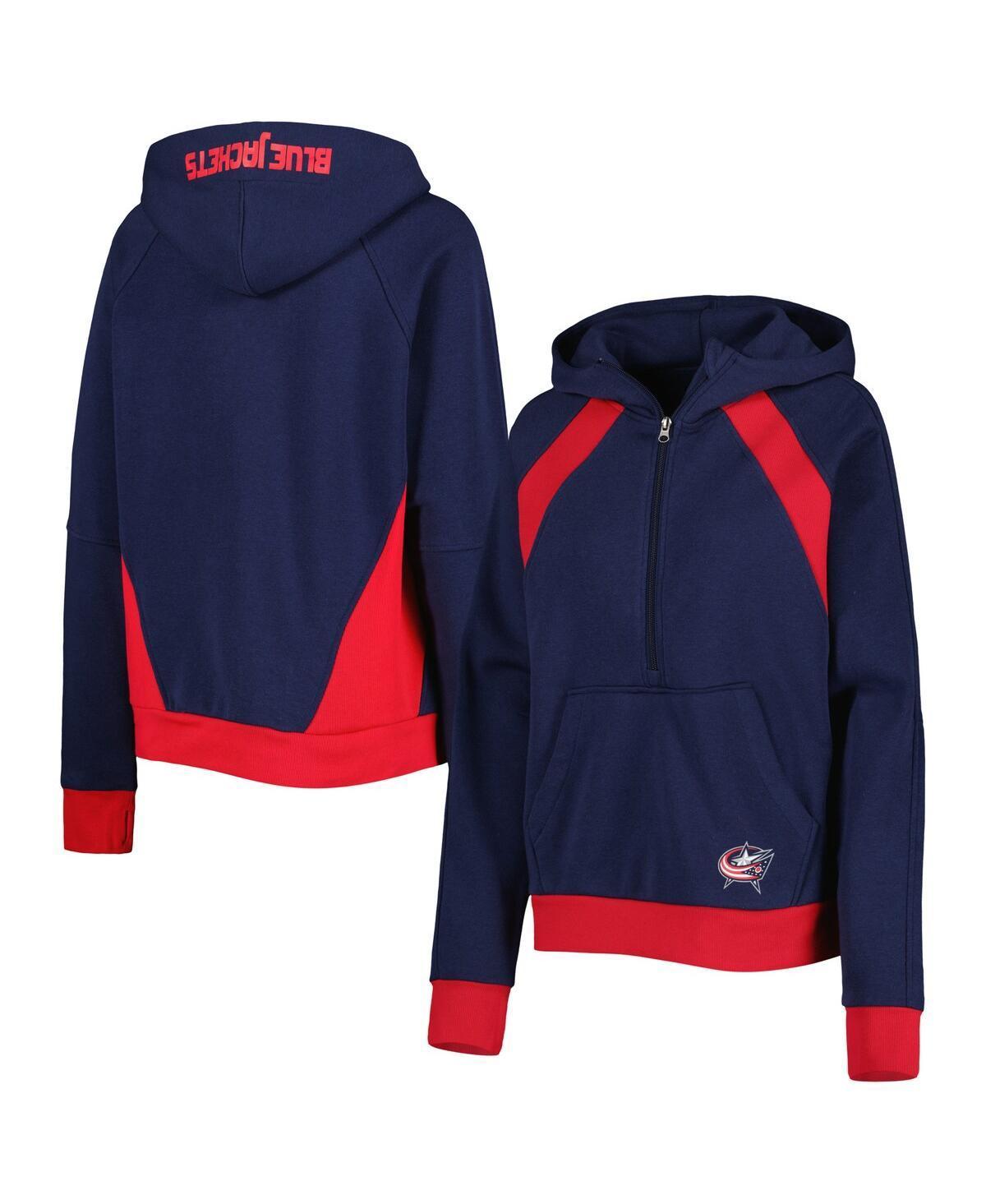 Womens Starter Columbus Blue Jackets Wishbone Half-Zip Hoodie Product Image