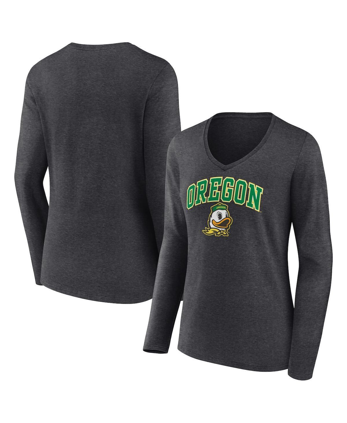 Womens Fanatics Black Nebraska Huskers Evergreen Campus Long Sleeve V-Neck T-shirt Product Image