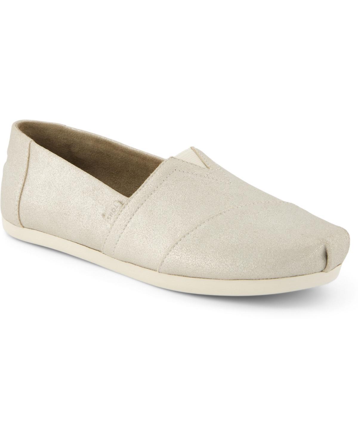 Womens TOMS Alpargata Metallic Slip-On Casual Shoe - Champagne Product Image