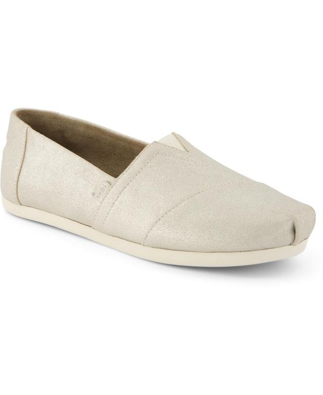 Womens TOMS Alpargata Metallic Slip-On Casual Shoe - Champagne Product Image