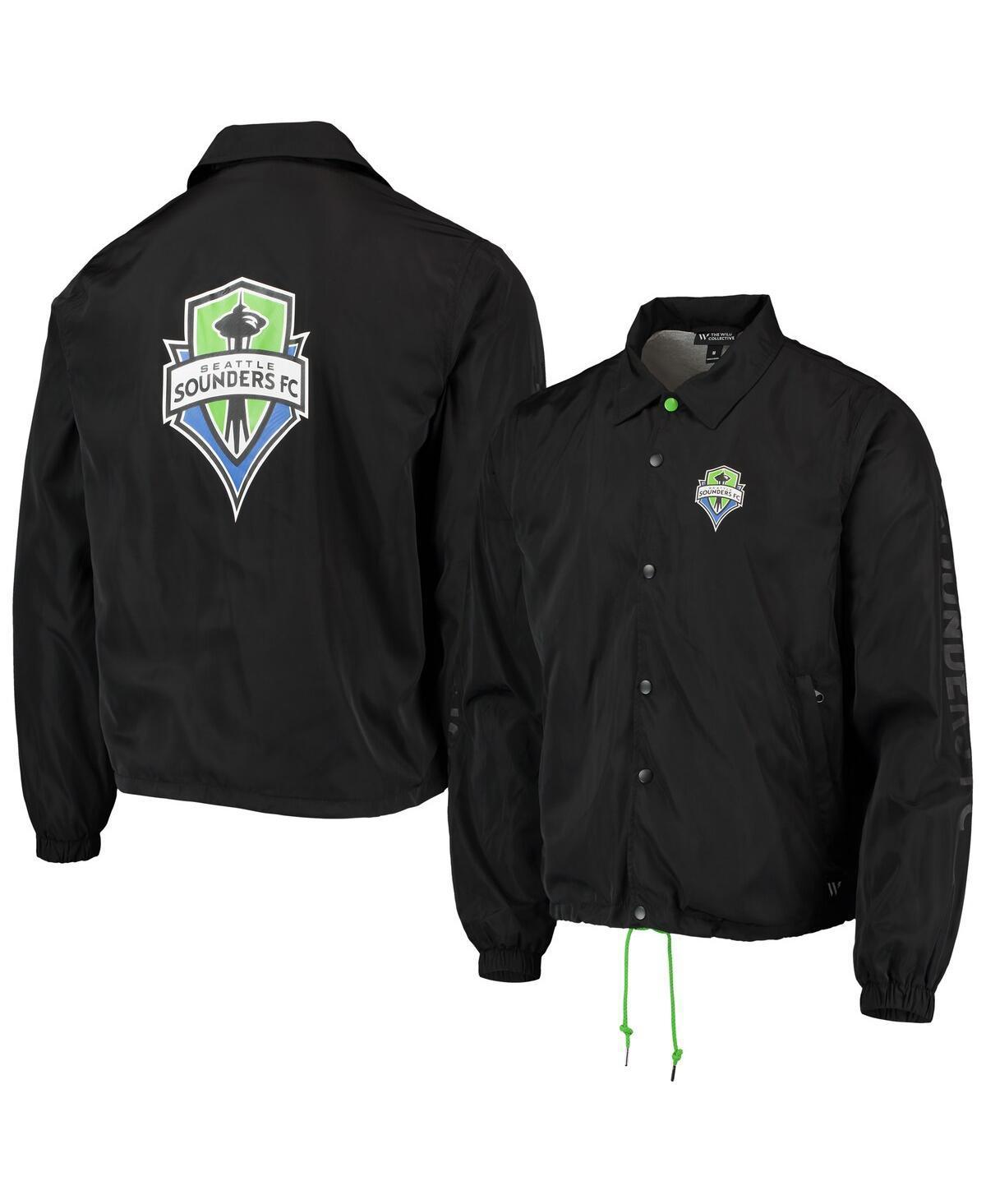 Mens The Wild Collective Black Seattle Sounders Fc Coaches Full-Snap Jacket Product Image