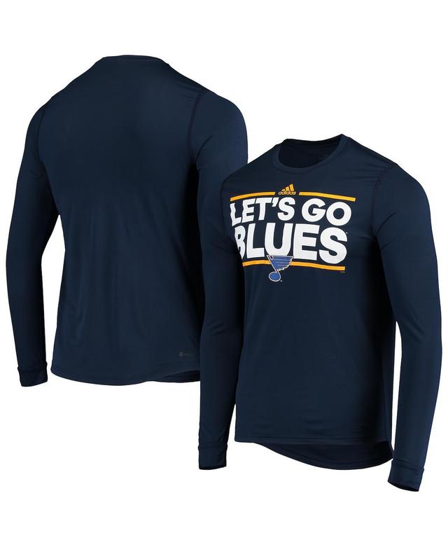 Mens adidas Navy St. Louis Blues Dassler Aeroready Creator Long Sleeve T-shirt Product Image