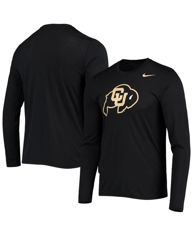 Mens Nike Black Colorado Buffaloes Legend Wordmark Performance Long Sleeve T-Shirt Product Image