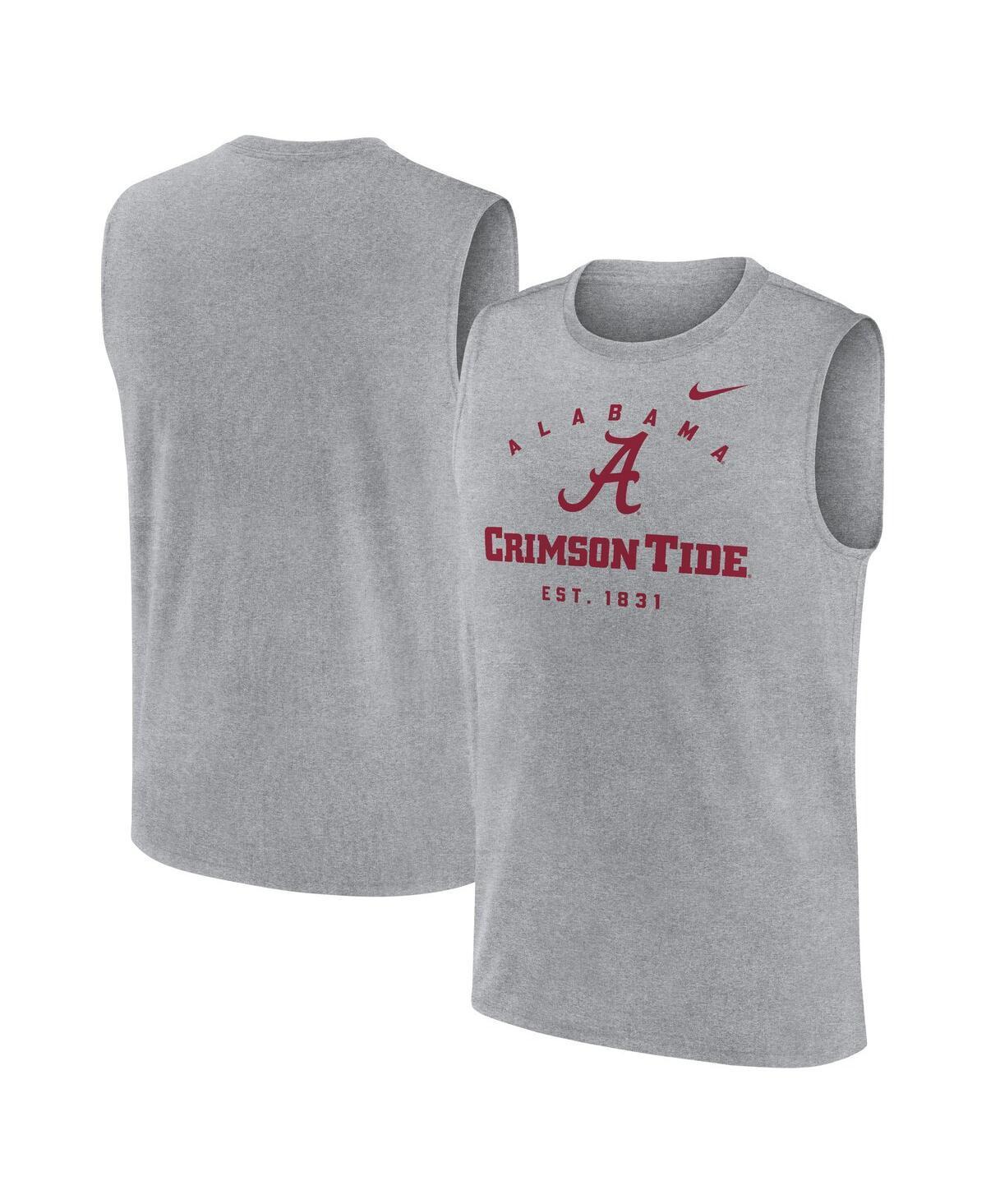 Nike Mens Heather Gray Alabama Crimson Tide Primetime Legend Lock Up Performance Muscle Tank Top Product Image