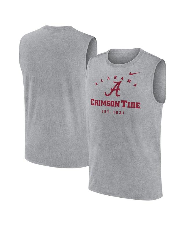 Nike Mens Heather Gray Alabama Crimson Tide Primetime Legend Lock Up Performance Muscle Tank Top Product Image