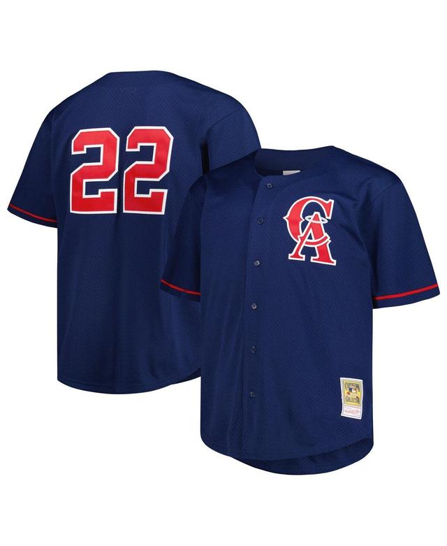 Mens Mitchell & Ness Bo Jackson Navy California Angels Big and Tall Cooperstown Collection Batting Practice Replica Jersey - Navy Product Image