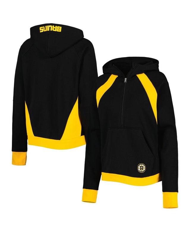 Womens Starter Black Boston Bruins Wishbone Half-Zip Hoodie Product Image