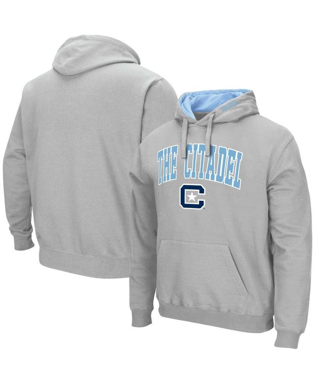 Mens Colosseum Gray Citadel Bulldogs Arch & Logo Pullover Hoodie Product Image