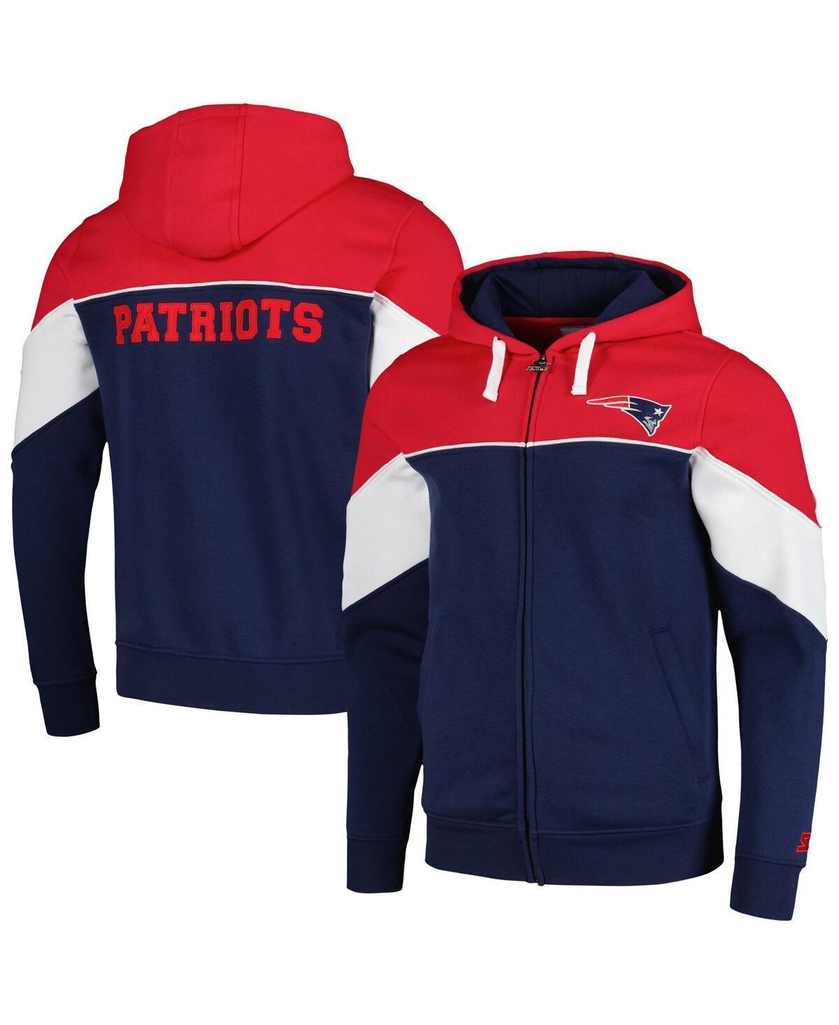 Mens Starter /Red New England Patriots Running Back Full-Zip Hoodie Blue Product Image