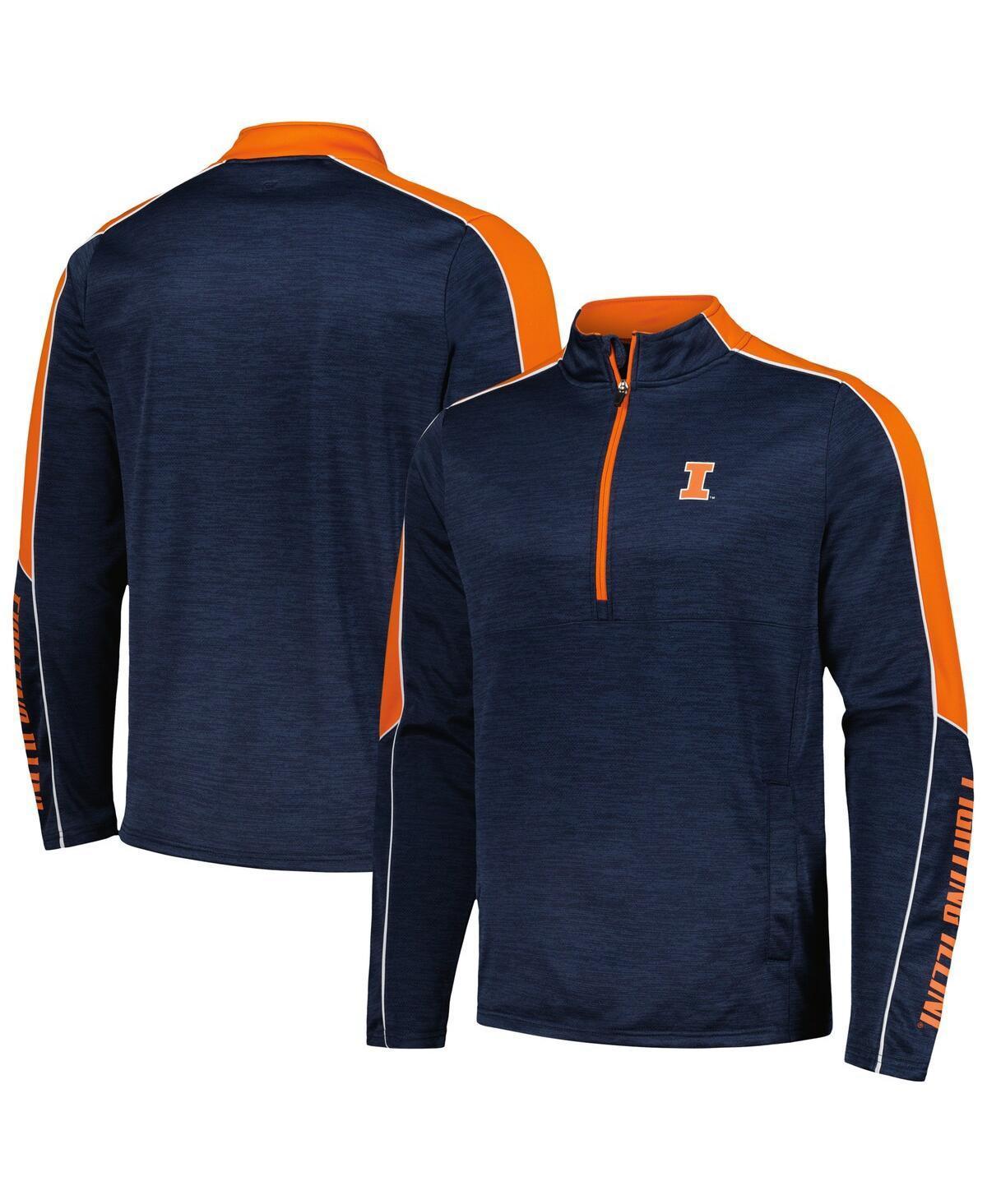 Mens Colosseum Navy Illinois Fighting Illini Marled Half-Zip Jacket Product Image