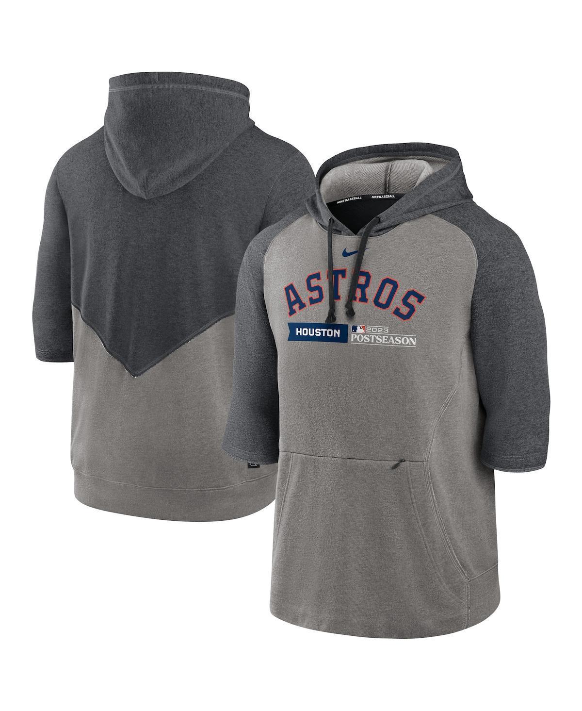 Mens Nike Heather Gray Houston Astros 2023 Postseason Authentic Collection Flux Performance 3/4-Sleeve Pullover Hoodie - Heather Gr Product Image