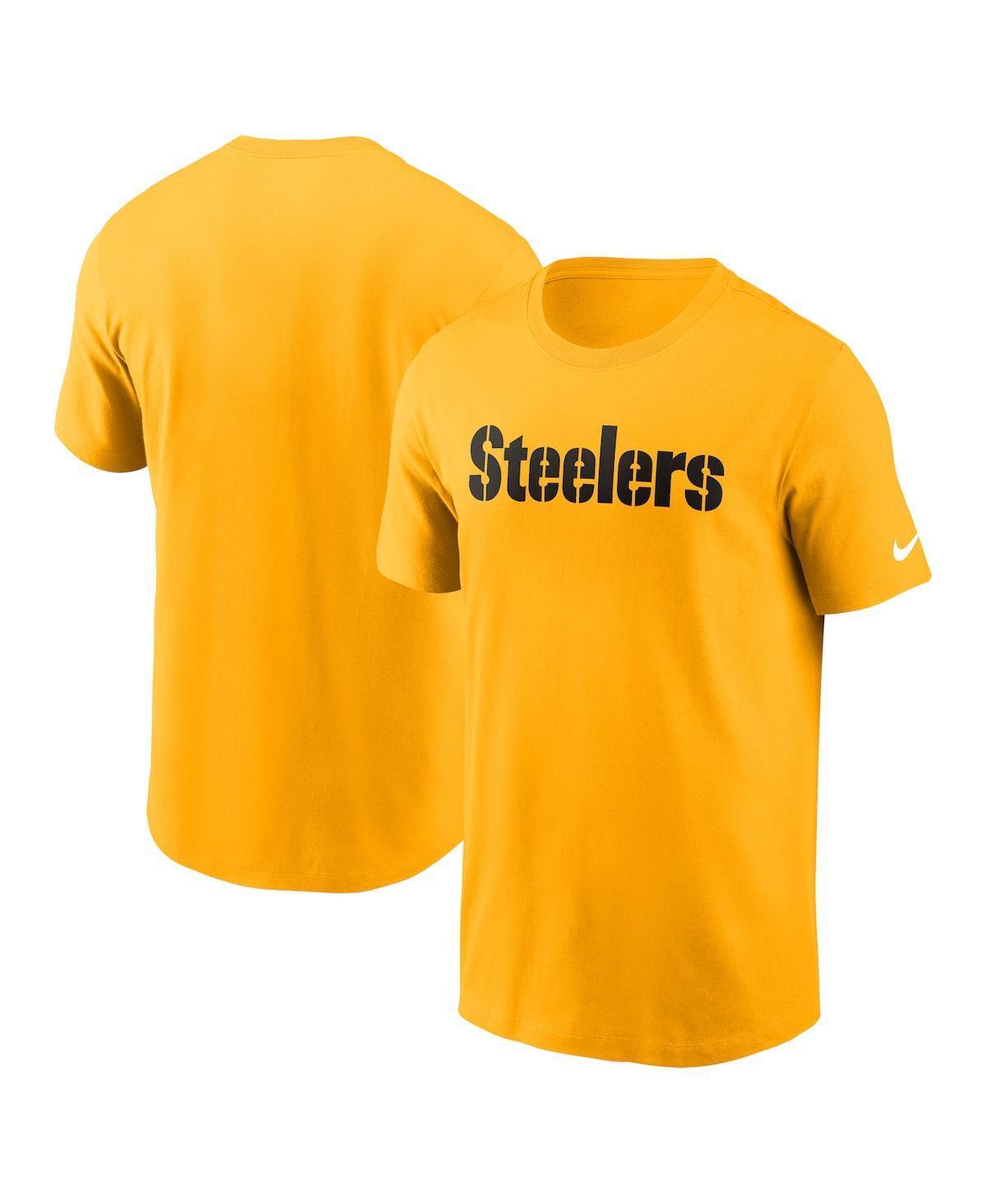 Nike Mens Gold Pittsburgh Steelers Primetime Wordmark Essential T-Shirt Product Image