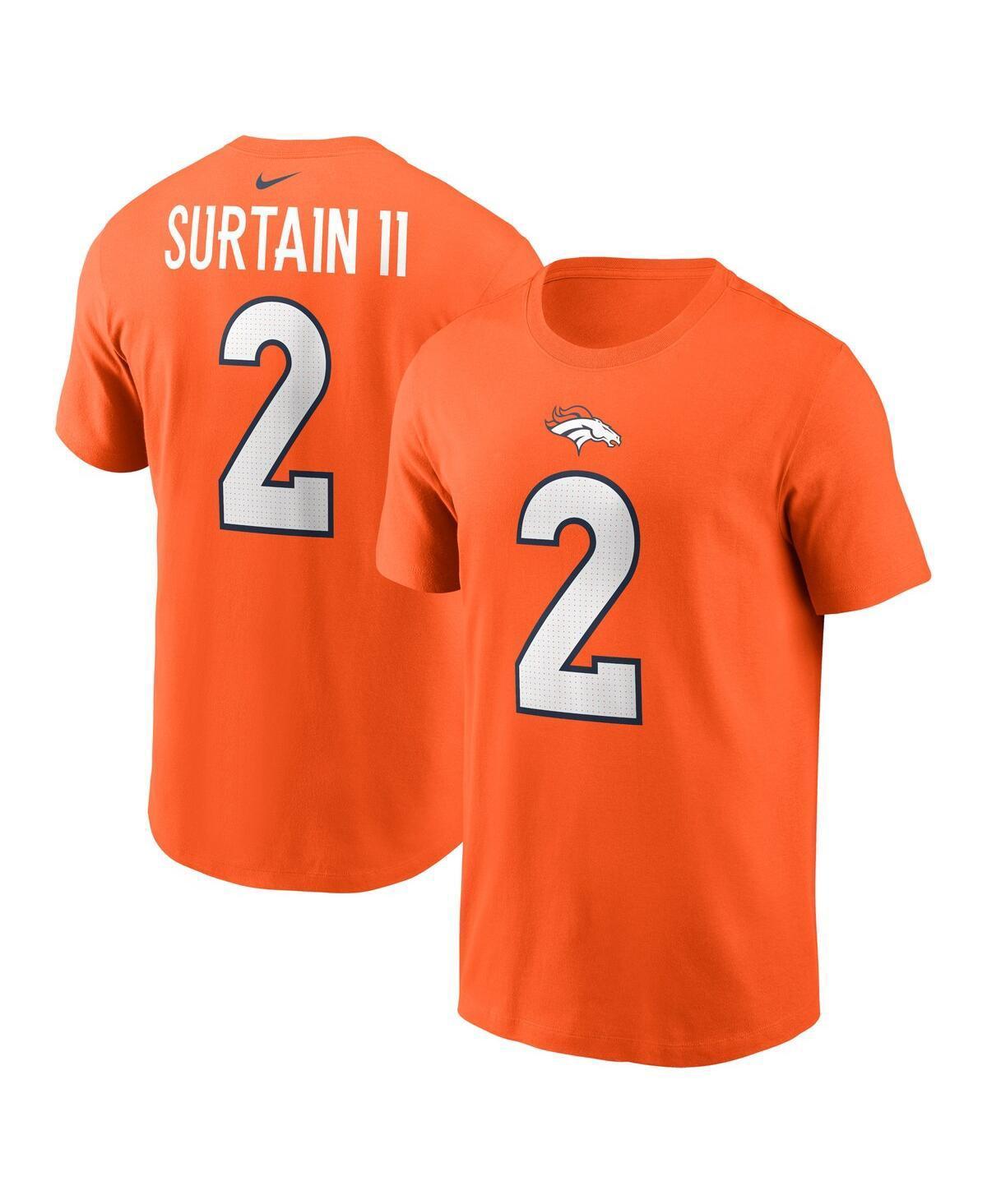 Mens Nike Pat Surtain Ii Orange Denver Broncos Player Name and Number T-shirt Product Image