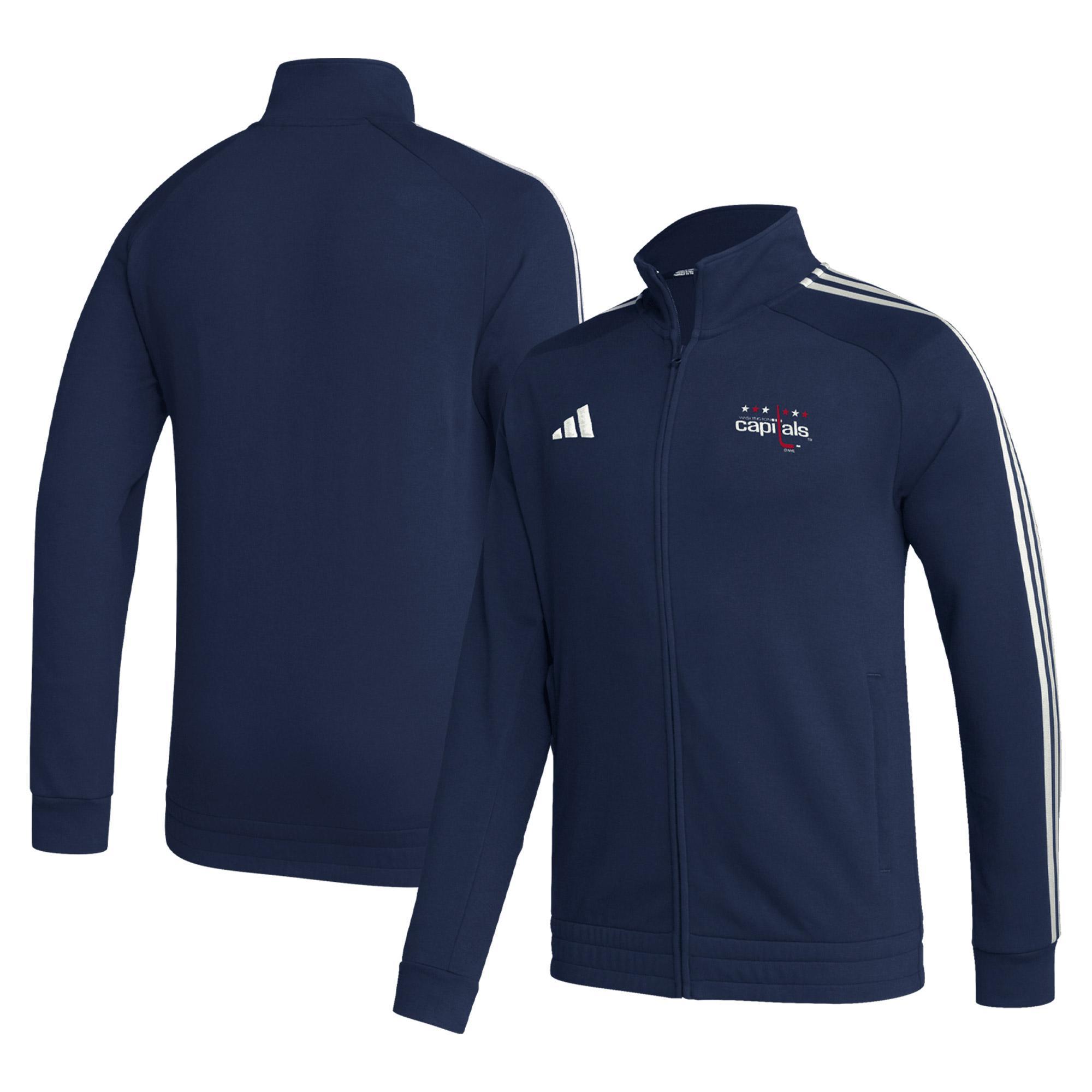 Mens adidas Washington Capitals Raglan Full-Zip Track Jacket Blue Product Image