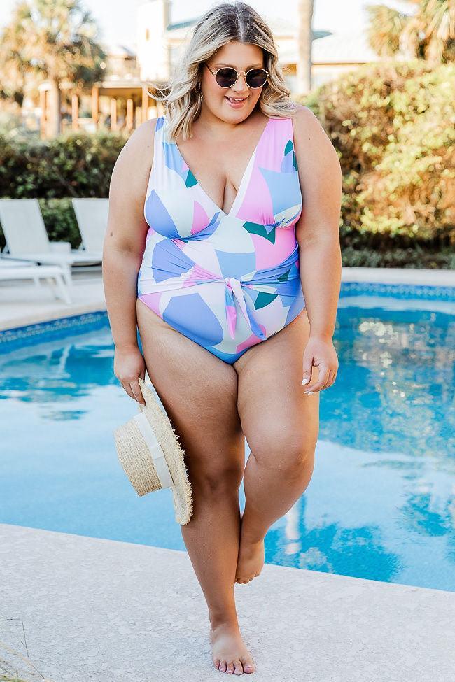 Beach And Boujee Purple Printed One Piece Swimsuit FINAL SALE Product Image