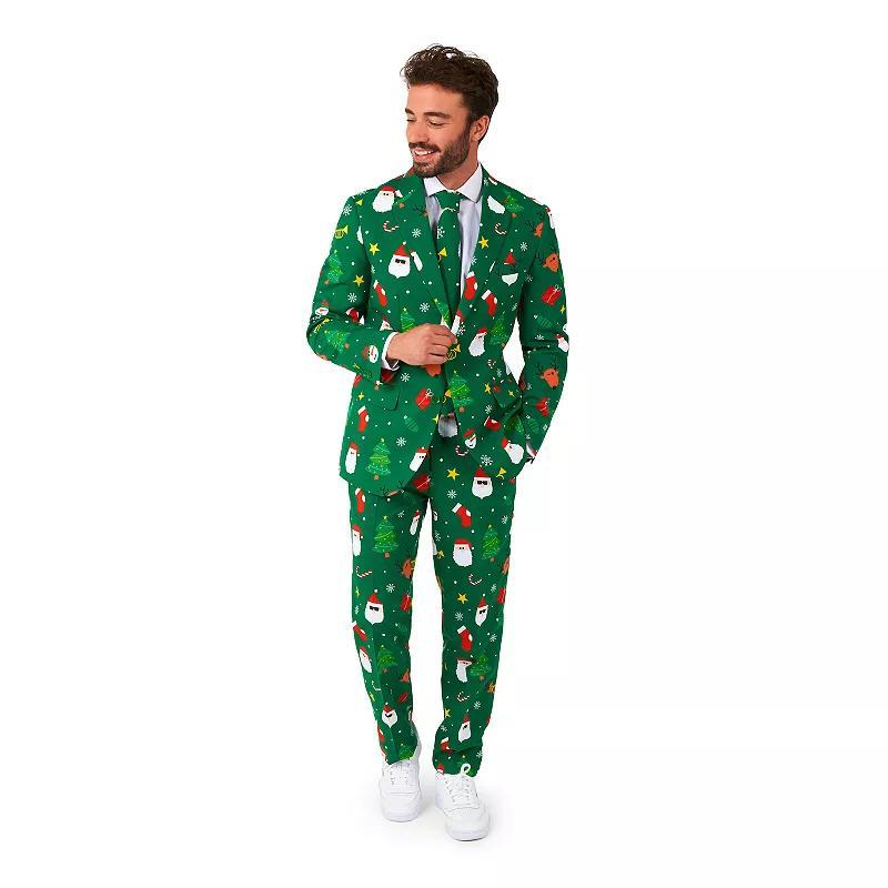 Mens OppoSuits Modern-Fit Christmas Suit & Tie Set Product Image