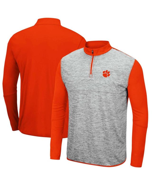 Mens Colosseum Heathered Gray/Orange Oregon State Beavers Prospect Quarter-Zip Jacket Product Image