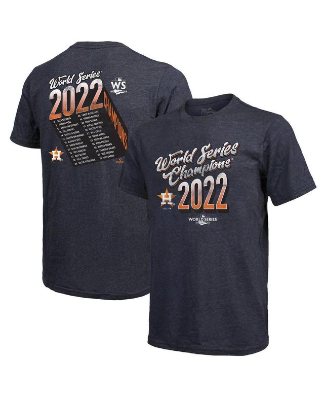 Mens Majestic Threads Navy Houston Astros 2022 World Series Champions Life Of The Party Tri-Blend T-shirt Product Image