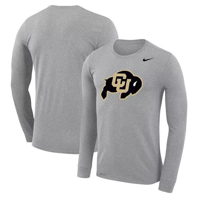 Mens Nike Heather Gray Colorado Buffaloes Legend Wordmark Performance Long Sleeve T-Shirt Product Image