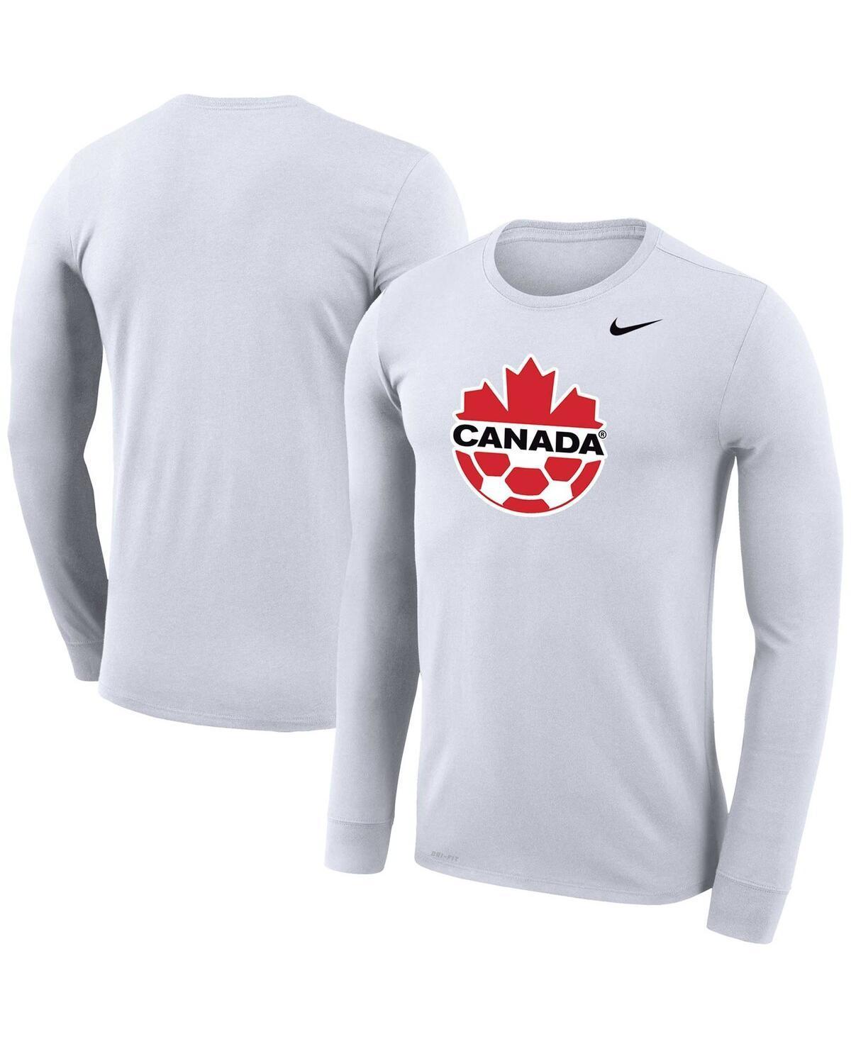 Mens Nike White Canada Soccer Primary Logo Legend Performance Long Sleeve T-shirt Product Image