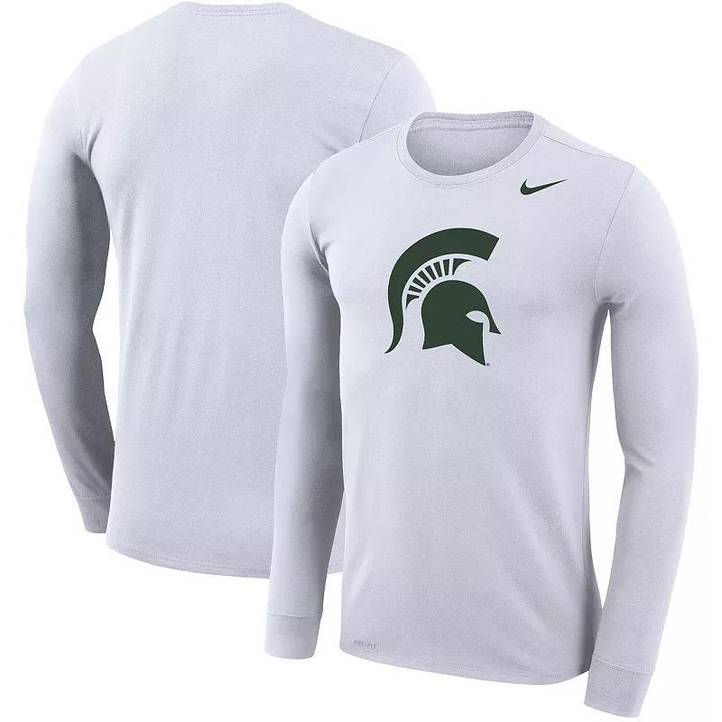 Mens Nike White Michigan State Spartans School Logo Legend Performance Long Sleeve T-Shirt MSU White Product Image