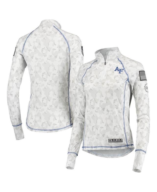 Womens Colosseum White Air Force Falcons Oht Military-Inspired Appreciation Officer Arctic Camo 1/4-Zip Jacket Product Image