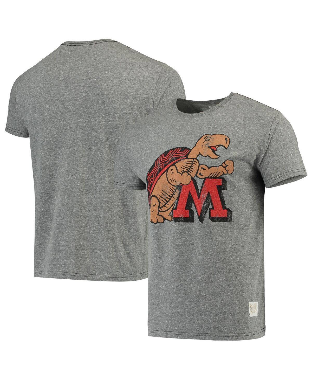 Mens Original Retro Brand Heathered Gray Maryland Terrapins Vintage-Like Logo Tri-Blend T-shirt Product Image