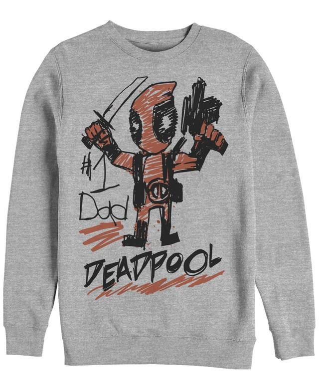 Fifth Sun Mens Deadpool Dad Crew Fleece Pullover Product Image