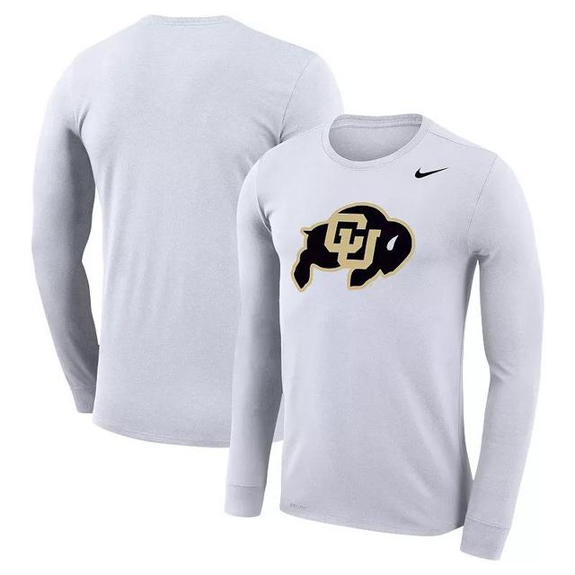 Mens Nike White Colorado Buffaloes Legend Wordmark Performance Long Sleeve T-Shirt Product Image