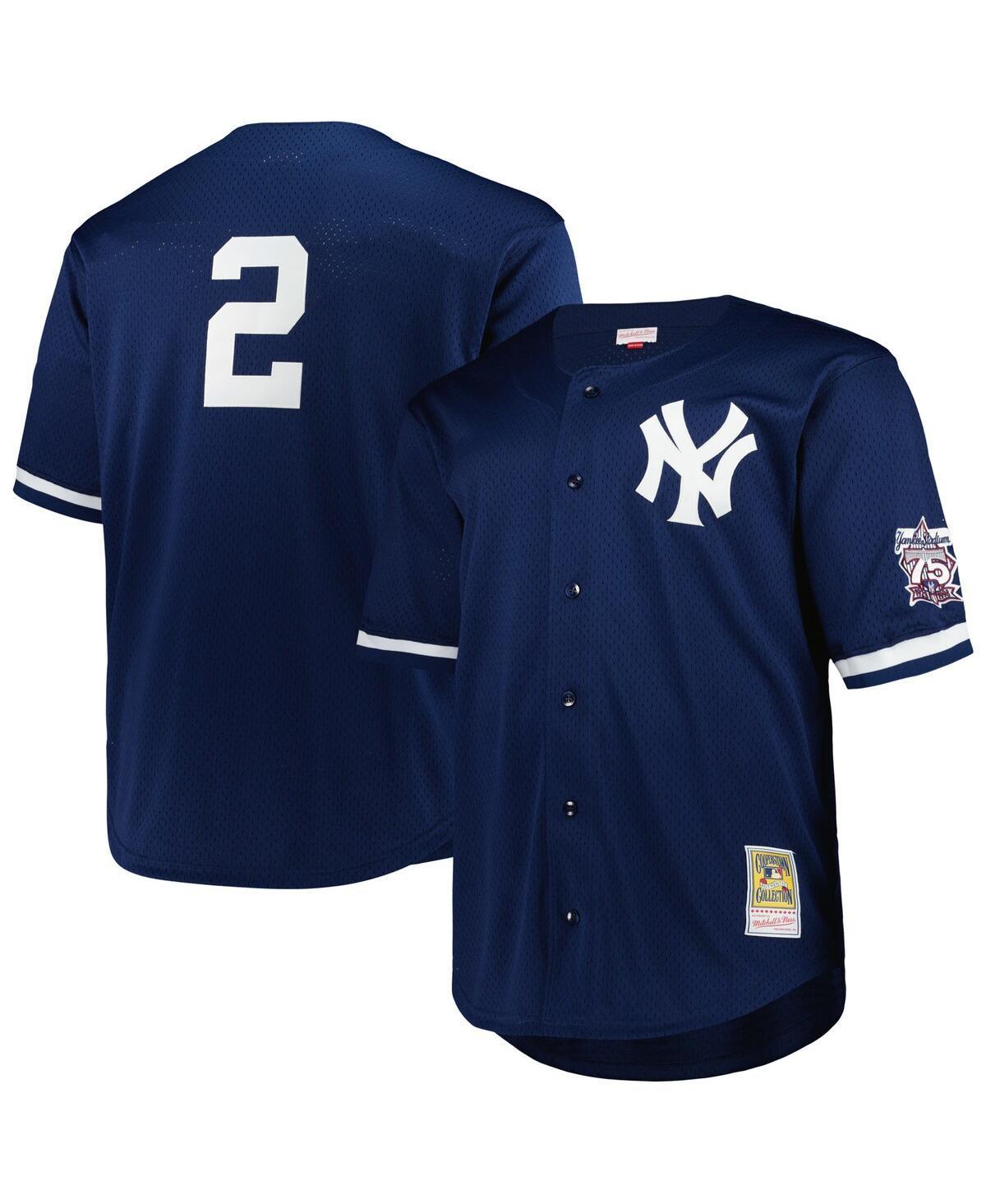 Mitchell & Ness Mens Derek Jeter Navy New York Yankees Big Tall Cooperstown Collection Mesh Batting Practice Jersey - Navy Product Image