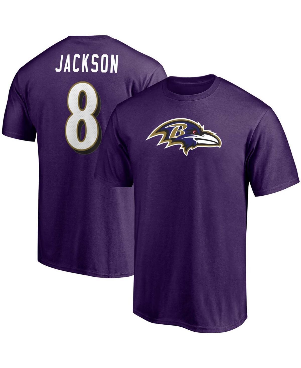 Mens Fanatics Branded Lamar Jackson Baltimore Ravens Player Icon Name & Number T-Shirt Product Image