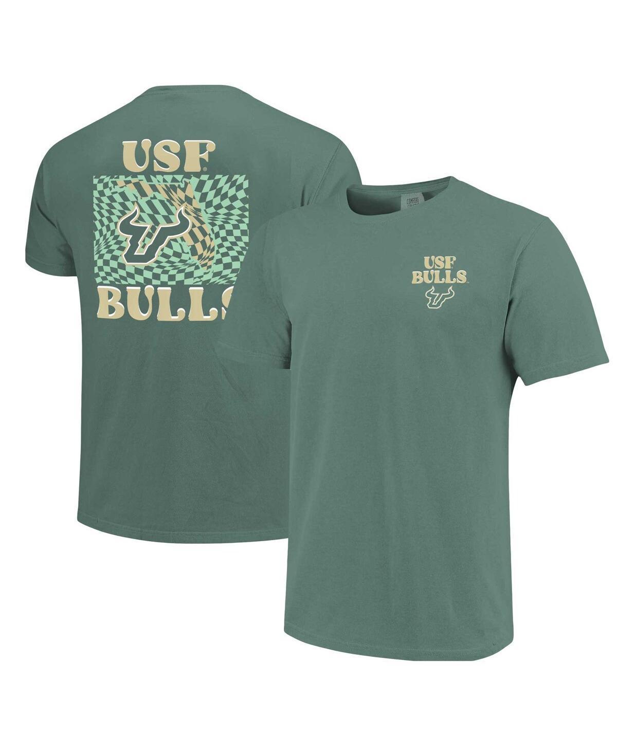 Womens Green South Florida Bulls Comfort Colors Checkered Mascot T-Shirt Product Image