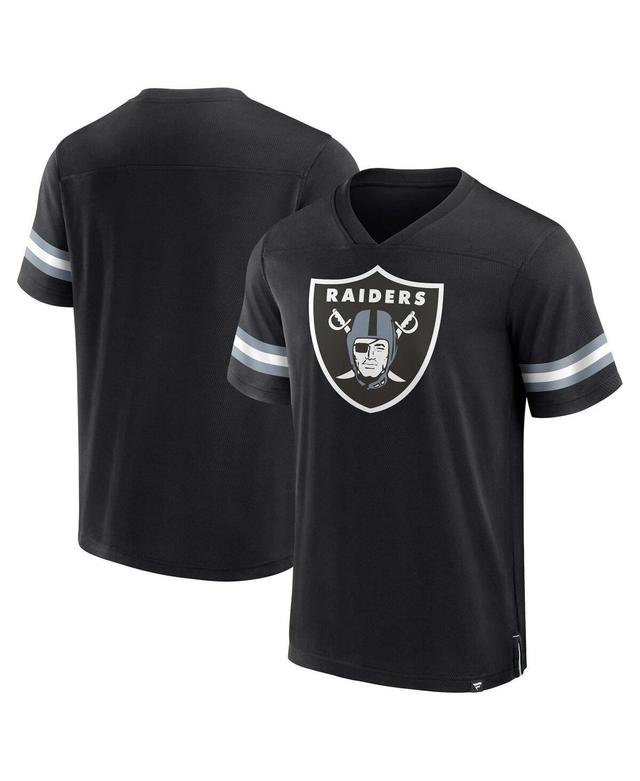 Mens Fanatics Black Las Vegas Raiders Jersey Tackle V-Neck T-shirt Product Image