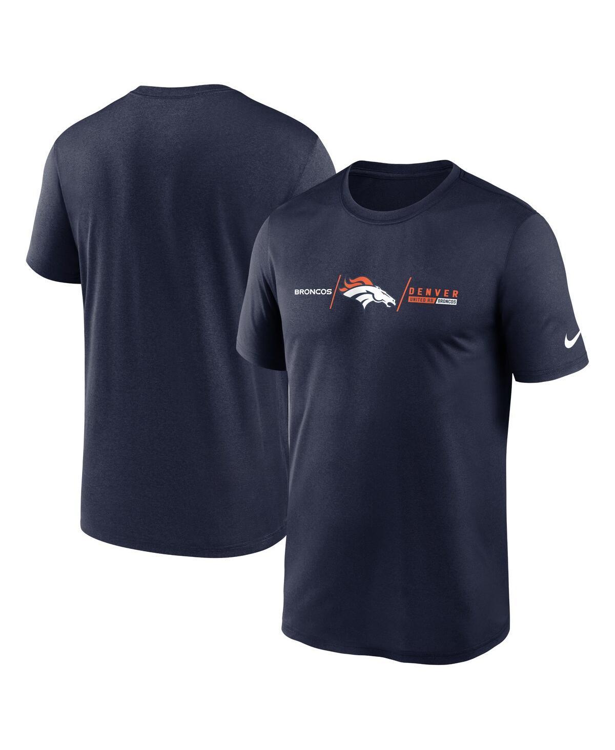 Mens Nike Denver Broncos Horizontal Lockup Legend Performance T-Shirt Blue Product Image