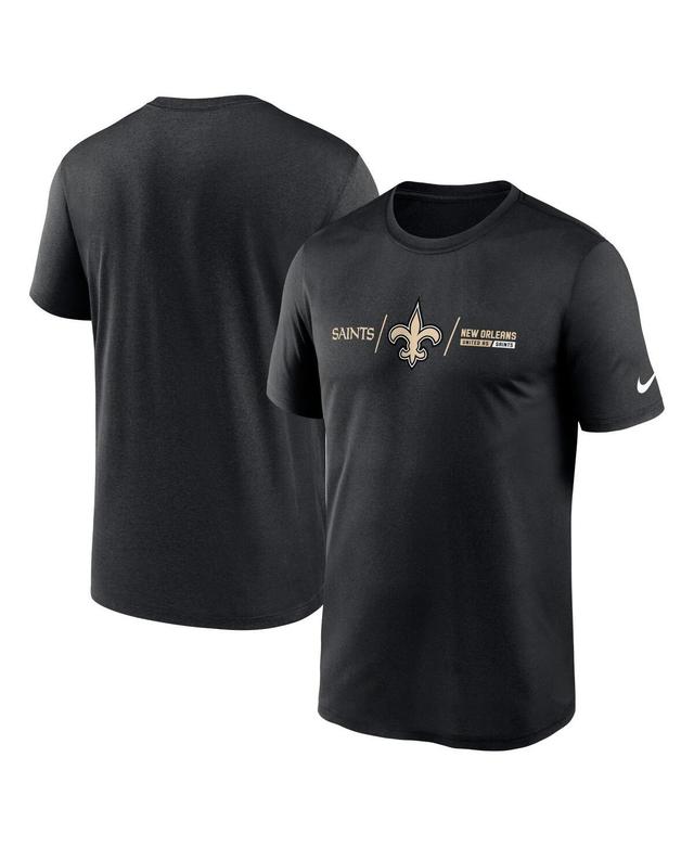 Mens Nike Black New Orleans Saints Horizontal Lockup Legend T-shirt Product Image