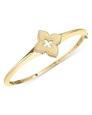 Womens Venetian Princess 18K Gold & Diamond Knife-Edge Bangle Bracelet Product Image