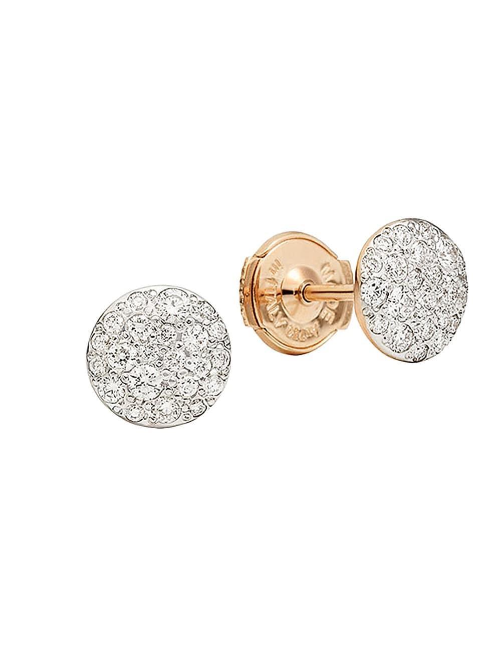 Womens Sabbia Diamond & 18K Rose Gold Stud Earrings Product Image