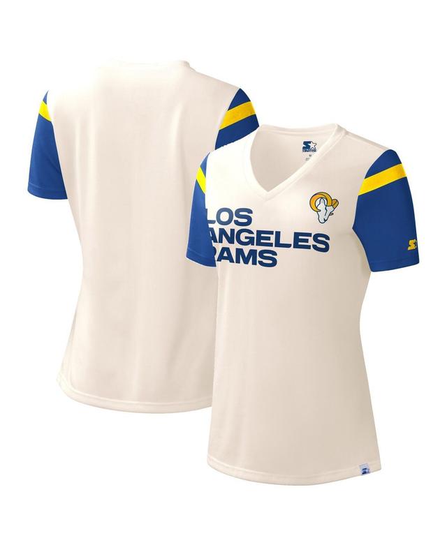 Womens Starter White Los Angeles Rams Kick Start V-Neck T-shirt Product Image