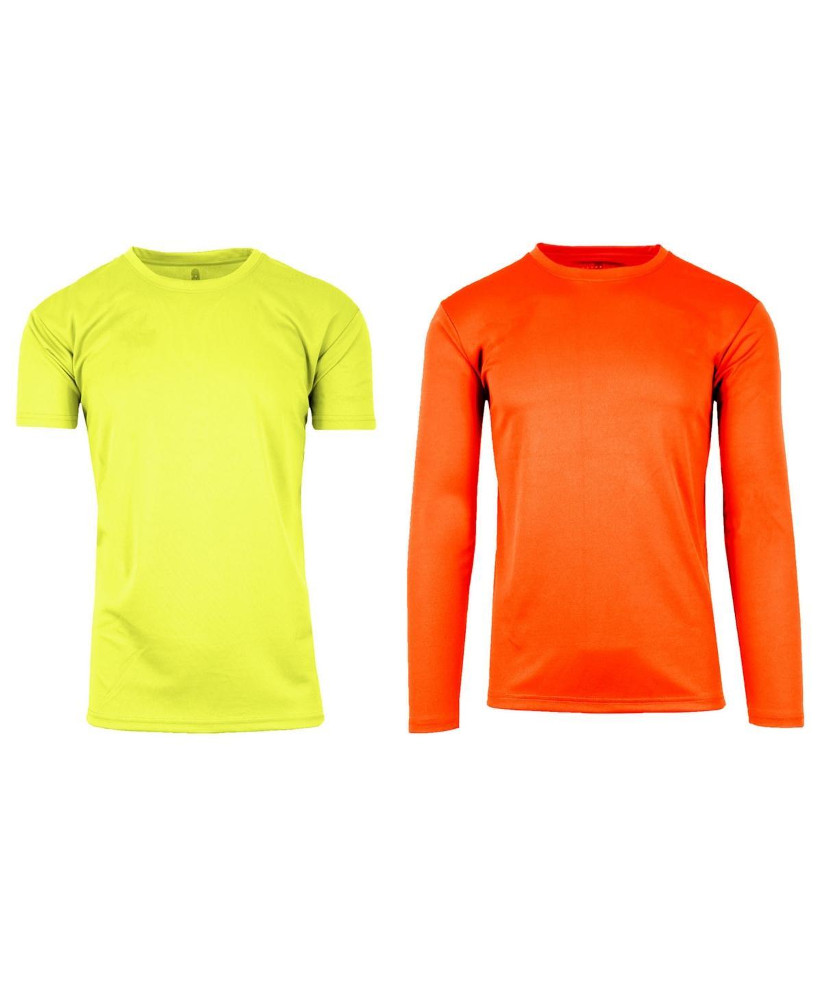 Galaxy By Harvic Mens Short Sleeve Long Sleeve Moisture-Wicking Quick Dry Performance Crew Neck Tee-2 Pack Product Image