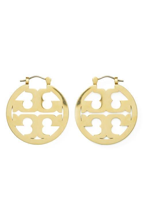 Tory Burch Small Miller Logo Hoop Earrings Product Image