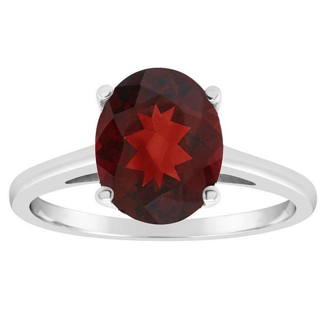 Alyson Layne 14k Gold Oval Garnet Solitaire Ring, Womens 14k White Gold Product Image