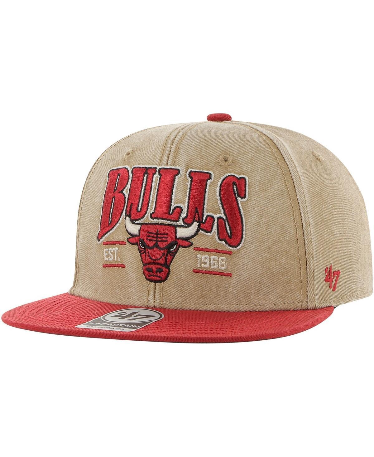 Mens 47 Khaki/Red Chicago Bulls Chilmark Captain Snapback Hat Product Image