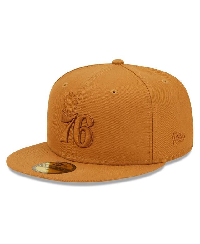 Mens New Era Tan Philadelphia 76ers Color Pack 59FIFTY Fitted Hat Product Image