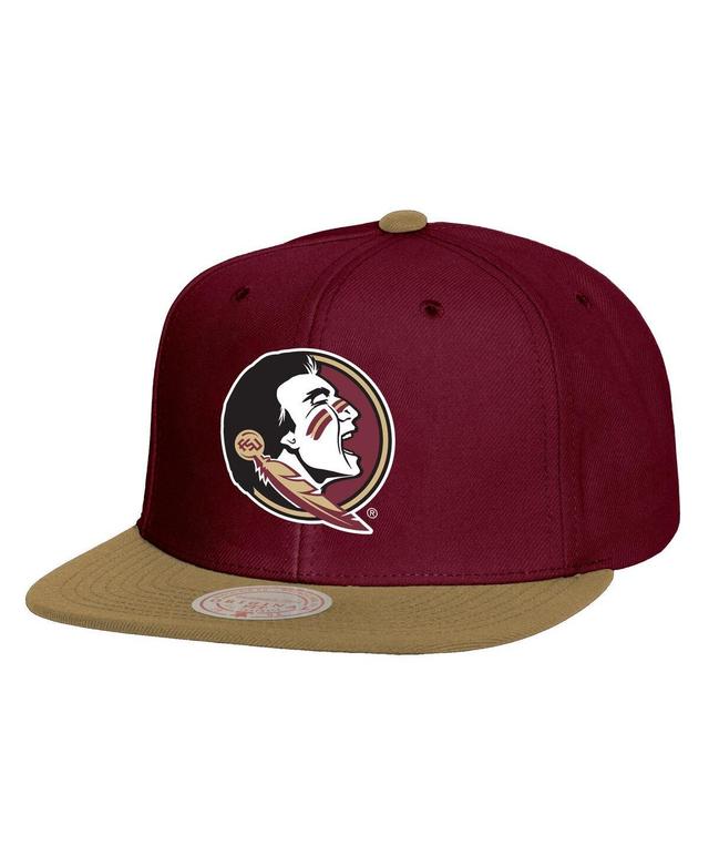 Mitchell & Ness Mens Garnet Florida State Seminoles 2-Tone 2.0 Snapback Hat - Garnet, Gold Product Image